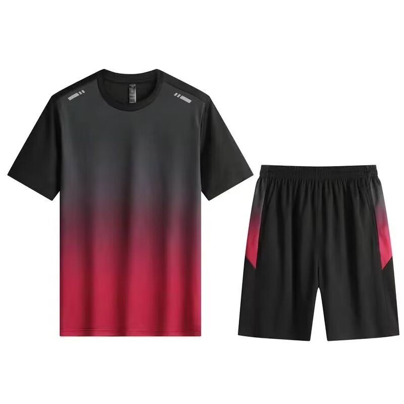 Unisex Lockeres, bequemes Fitness-Laufradtraining, schnelltrocknendes Outdoor-Freizeitsport-Zweiteiler-Set_voghion.com