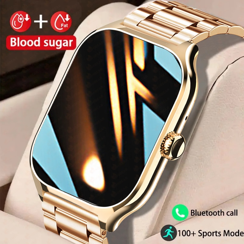 2023 EKG + PPG Smart Uhr Männer Frauen Herzfrequenz Sauerstoff Sport Fiess Tracker 2,01 zoll Bluetooth Anruf Blut Zucker smartwatch_voghion.com