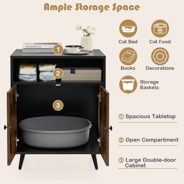Industrial Cat Litter Box Enclosure With Entry And Open Compartment_voghion.com