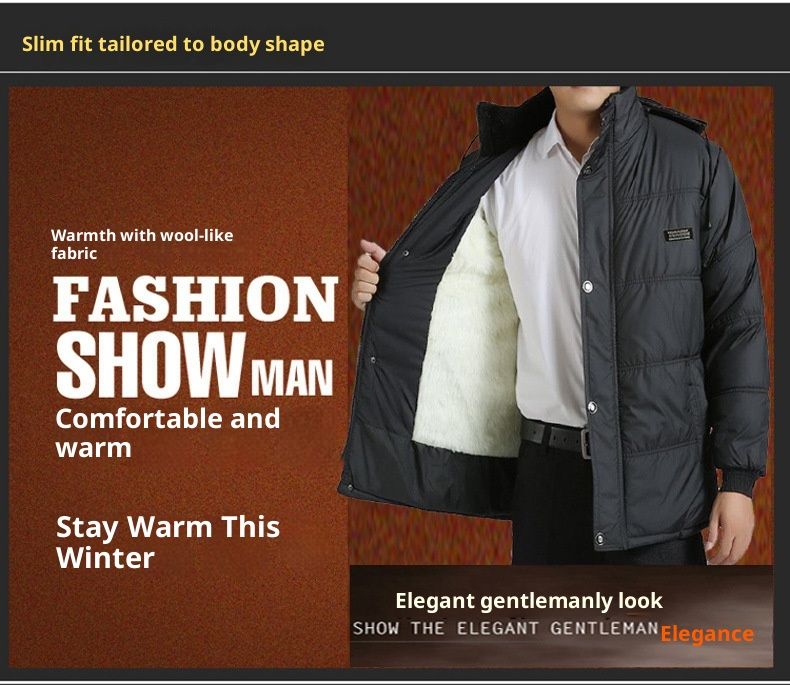 QFV507045555501<2 2023 Winter Foreign Trade Bulk Model Middle-aged Elderly Jacket With Fleece Lining, Thickened And Warm, Hooded Cotton_voghion.com