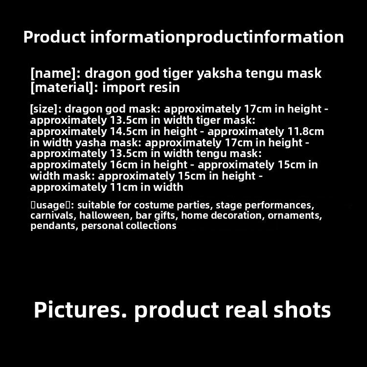 Halloween Costume By Mito Kurado, Two-Dimensional Dress-Up Props, Dragon God Tengu Resin Mask Bones_voghion.com