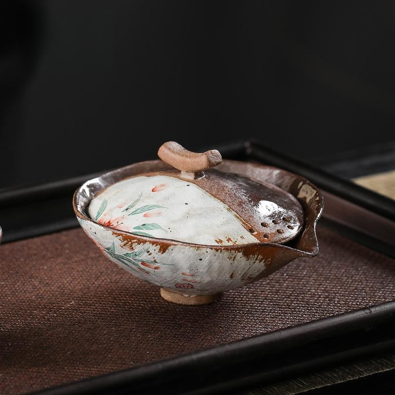 Teiera portatile Muqian Pavilion, dipinta a mano, in stile fresco, per uso domestico, per bere e preparare il tè._voghion.com