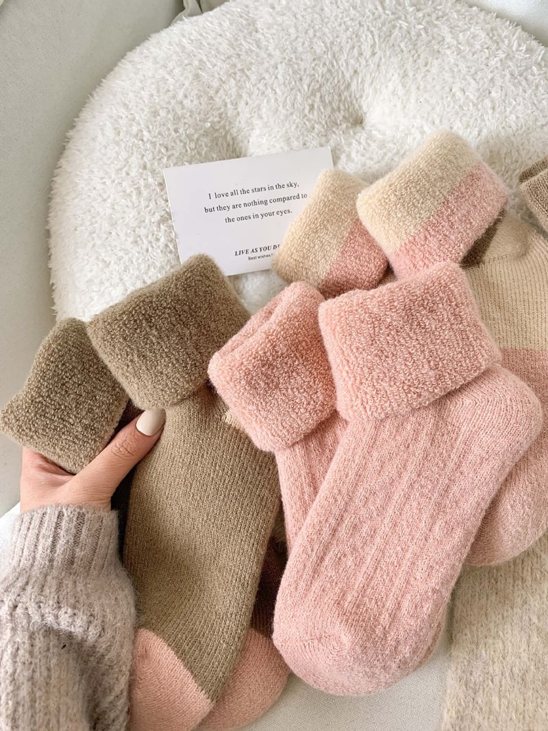 Women's 2025 Fall/Winter New Thickened Thermal Loop Mid-Calf Socks_voghion.com