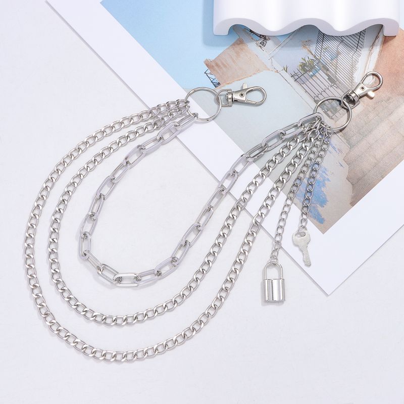 New Fashion Personalized Key Lock Metal Multi Layer Pants Chain For Men And Women_voghion.com