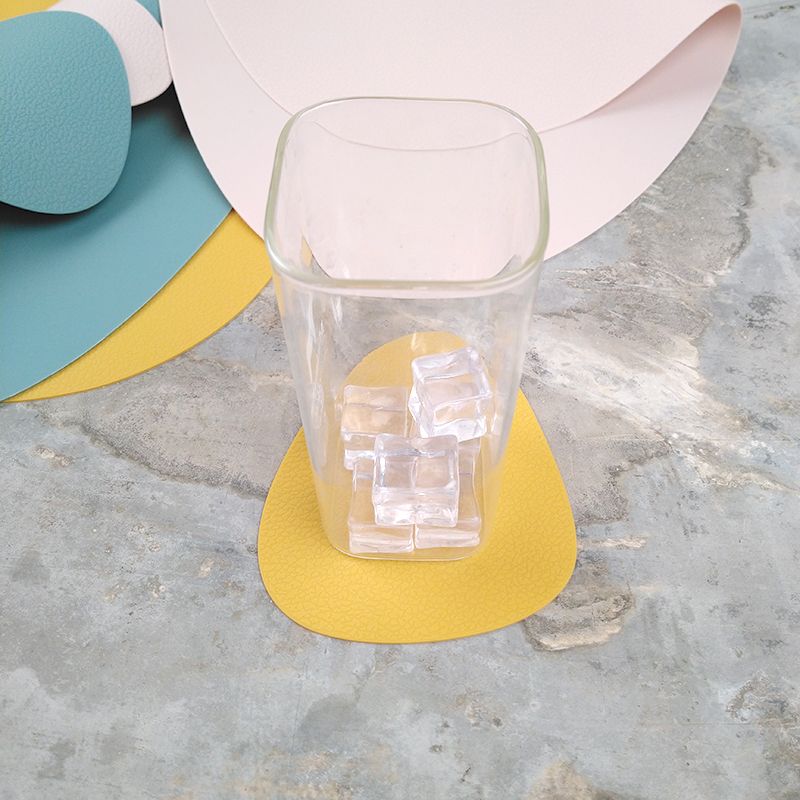 Unschlagbare Qualität, hochtemperaturbeständiges Silikagel, Kunstleder, Litschi-Muster, tropfenförmig, hitzebeständige Untersetzer für Esstisch_voghion.com