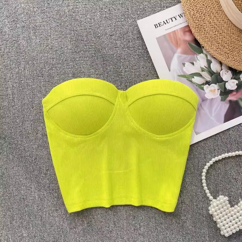 Women's Clothing Sexy Strapless Tube Top Vest For Women To Wear Inside And Outside With Beautiful Back One Piece With Chest Pads To Wrap The Chest_voghion.com