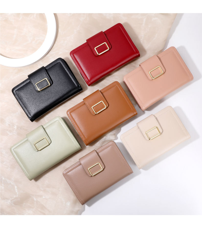 Multi-functional Wallet Solid Color Pu Women's Purse Short Hand Purse Purse_voghion.com