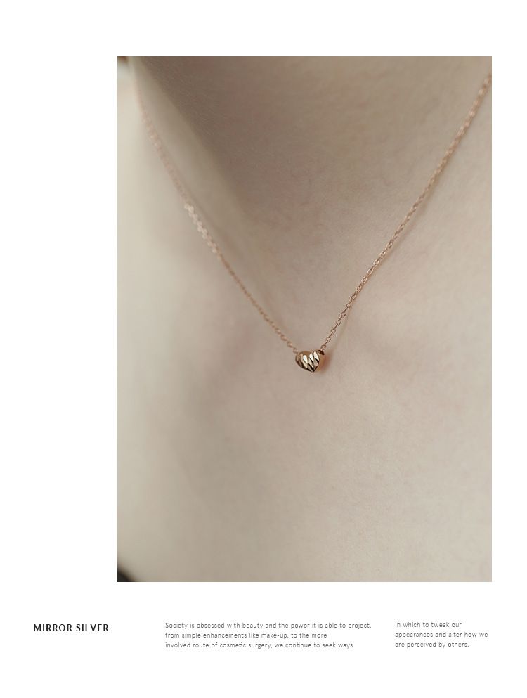 Plated Love Heart Necklace Female Sterg Sier Light Niche Design Clavicle Chain Ins Cold Style Temperament_voghion.com