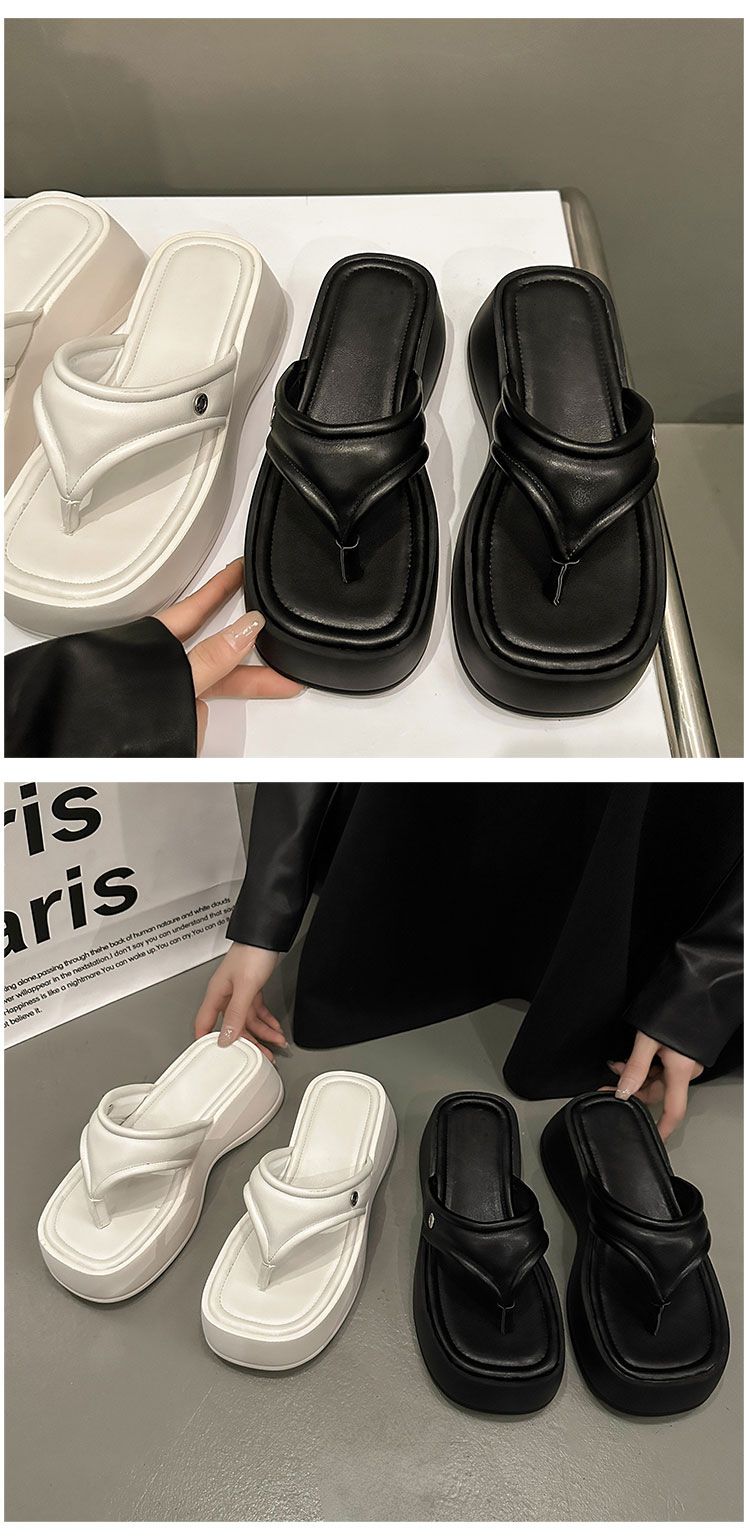 Niche design sandals for women 2024 new metal buckle flip flops summer outdoor open-toed Roman sandals_voghion.com