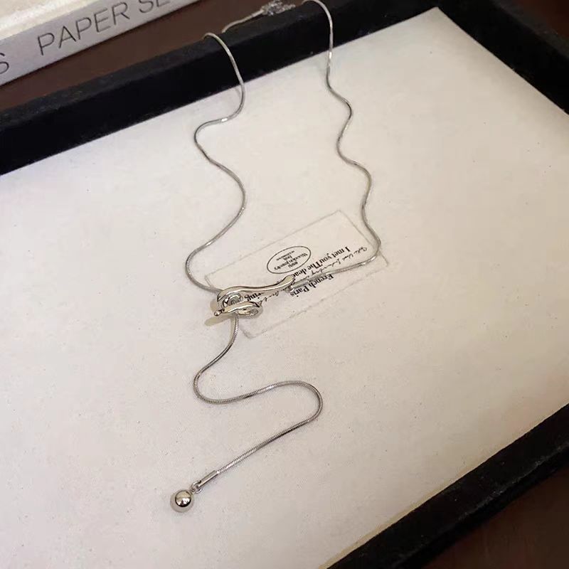 Cold Wind Twisted Splicing Knot Necklace, New Versatile Clavicle Chain, Fashionable Design, Female Accessories_voghion.com