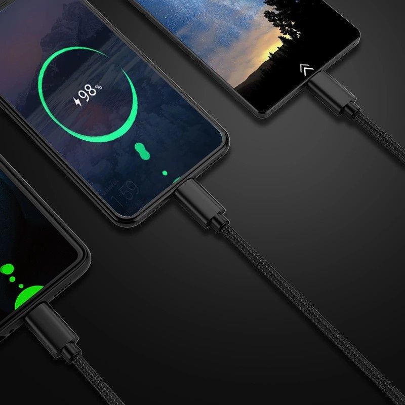 Digitex 1-naar-3 datakabel compatibel met iPhone, Samsung, Huawei, Xiaomi, Android-telefoons 3,2 m oplaadkabel_voghion.com