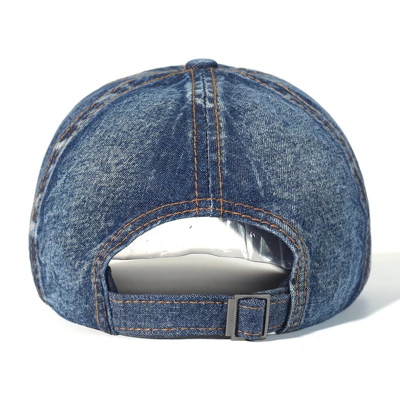 Gorra de béisbol de algodón lavada vintage para hombres y mujeres, sombrero de mezclilla para papá, estilo camionero ajustable, perfil bajo_voghion.com
