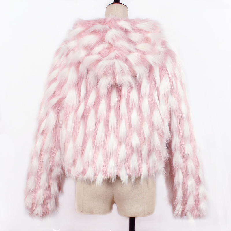 Felpa con cappuccio da donna autunno e inverno nuova moda corta imitazione pelliccia top femminile con cappuccio_voghion.com