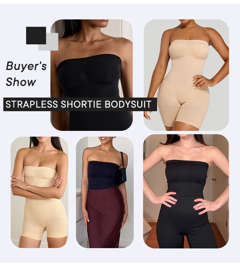 New Shapewear dress with strapless strapless jumpsuit slim shorts_voghion.com