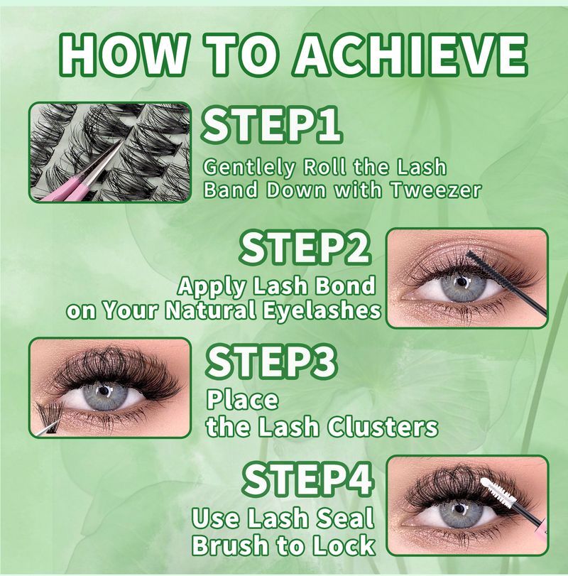 Segmented False Eyelashes DIY Kit, Large - Capacity Lash Extension Set, Mixed - Color With Colorful And Black Clusters_voghion.com