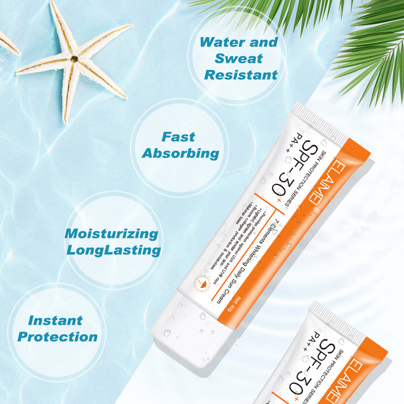 Aufhellende und Sonnenschutz-Sonnencreme, Ganzkörperisolation, UV-Schutz, Hautpflege, SPF30, tragbar_voghion.com