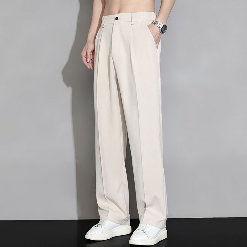 Leisure Spring Loose 2024 New Straight Long Pants Men's Drape Suit Trend Wide Leg Trousers_voghion.com