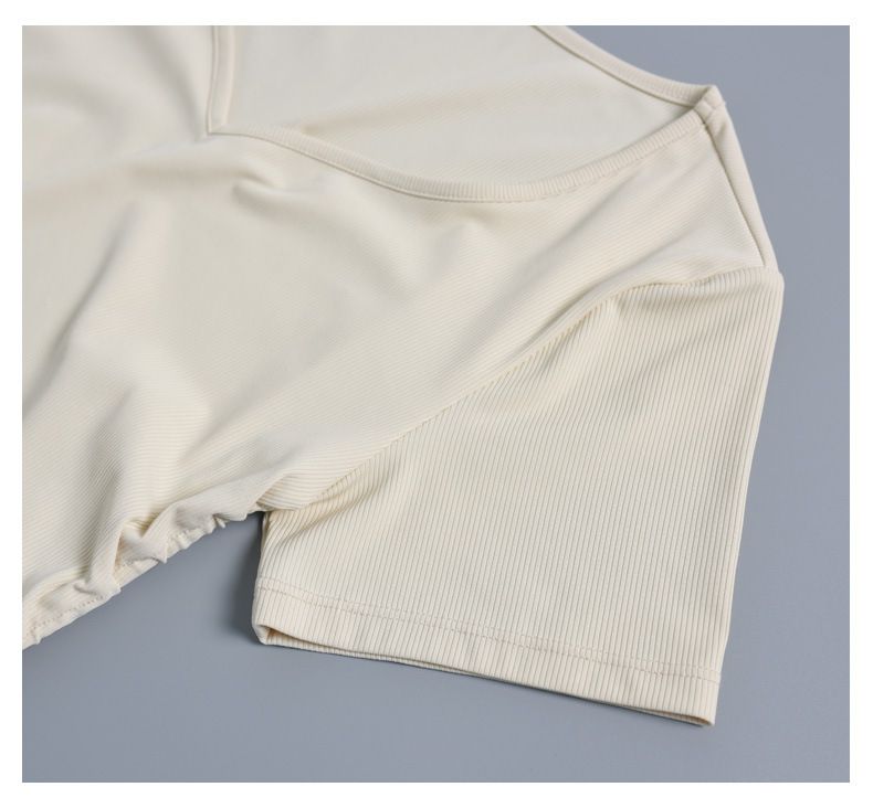 Ropa de yoga, camiseta de manga corta para mujer, top adelgazante con cordón, ropa de entrenamiento de pilates, ropa de fitness, falda plisada_voghion.com