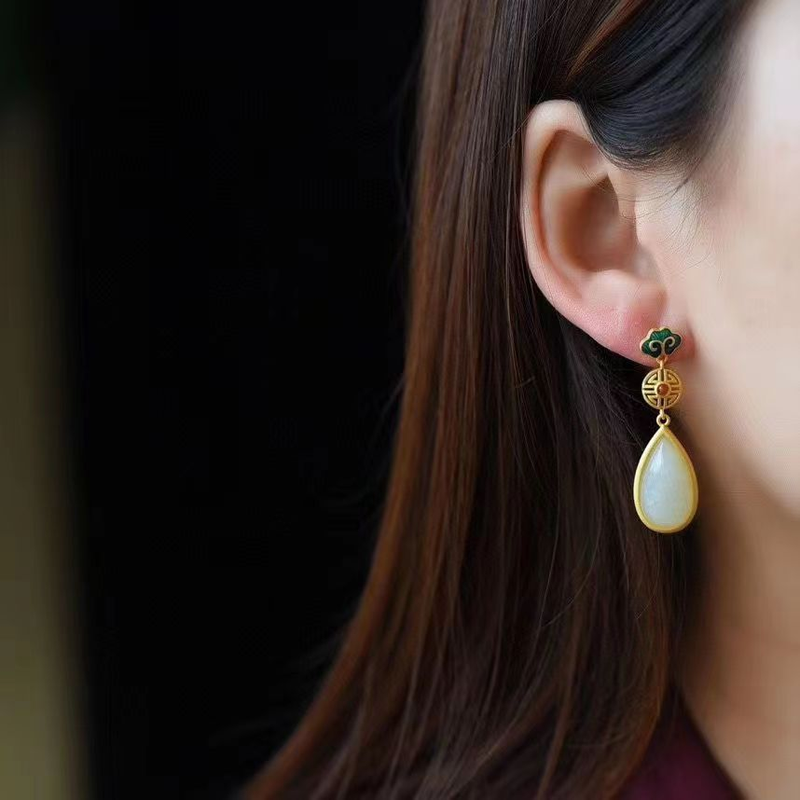 Orecchini da donna smalto dipinto super fata orecchini stile antico orecchini stile antico orecchini nuvola retrò di buon auspicio per donna_voghion.com