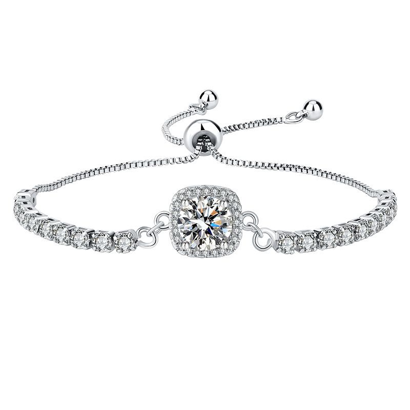 Neue quadratische runde Tasche im klassischen Stil mit vierblättrigem Kleeblatt-Armband, verstellbar, eingelegter Zirkon, vielseitiges Nischendesign für Damen_voghion.com