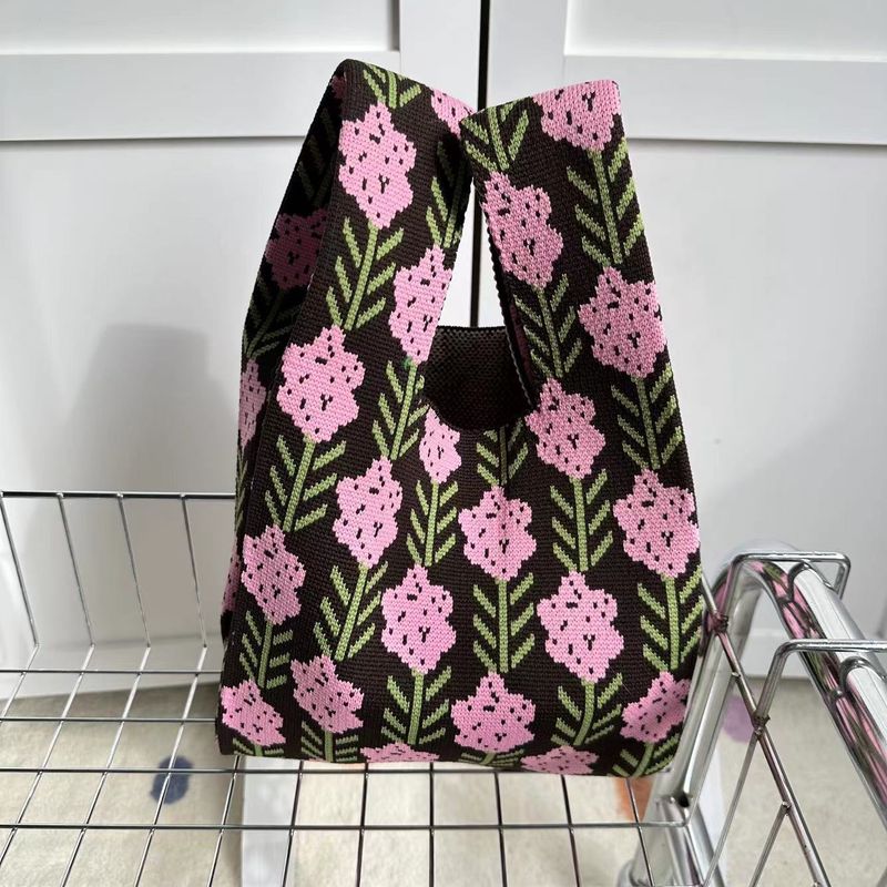 New vest bag knitted bag wholesale large capacity tote bag student shoulder bag wool bag factory_voghion.com