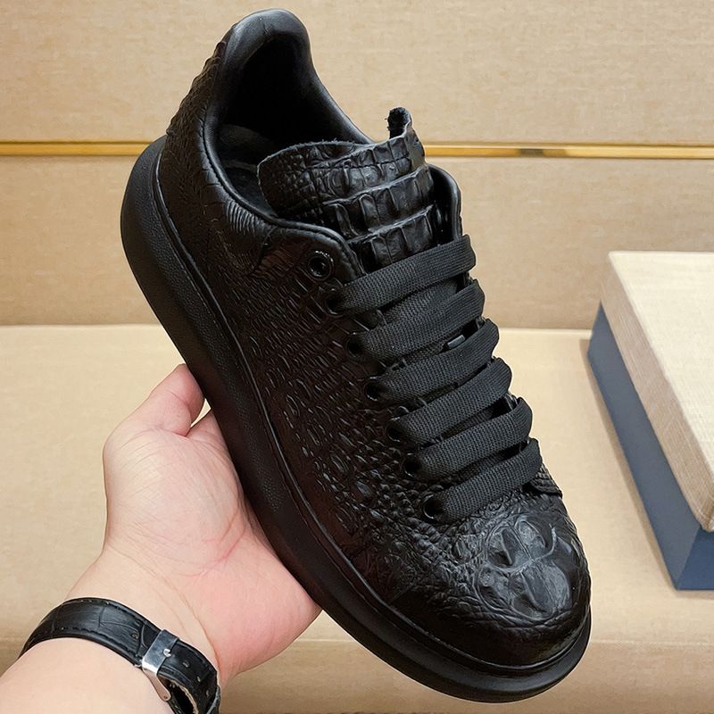 2023 Neue Sommer Krokodilmuster Schwarz Herren Atmungsaktiv Für Laufen Und Freizeit Sport Board Schuhe_voghion.com