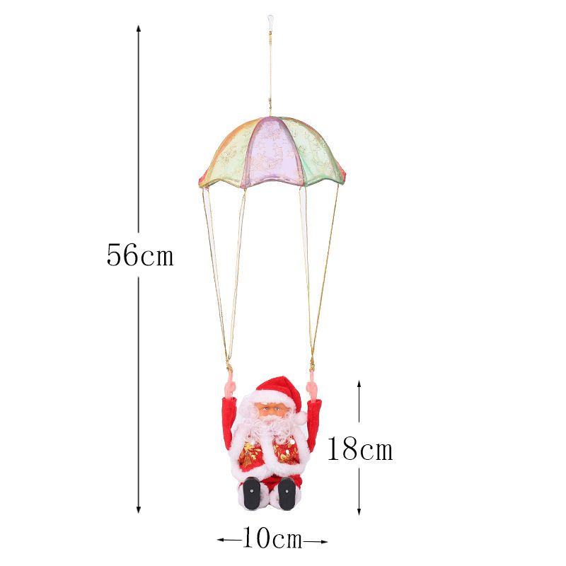 Brinquedo de paraquedas de Papai Noel voador de Natal – Decoração de queda com motor elétrico, presente festivo para crianças e festas de fim de ano_voghion.com