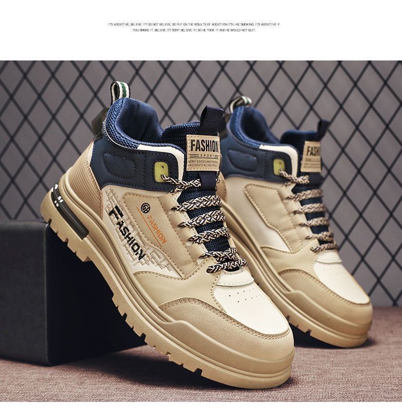 2024 Novo Martin Masculino Solado Grosso Trendy Altura Aumentando Estudante Antiderrapante Versátil Esportes e Lazer High Top Board_voghion.com