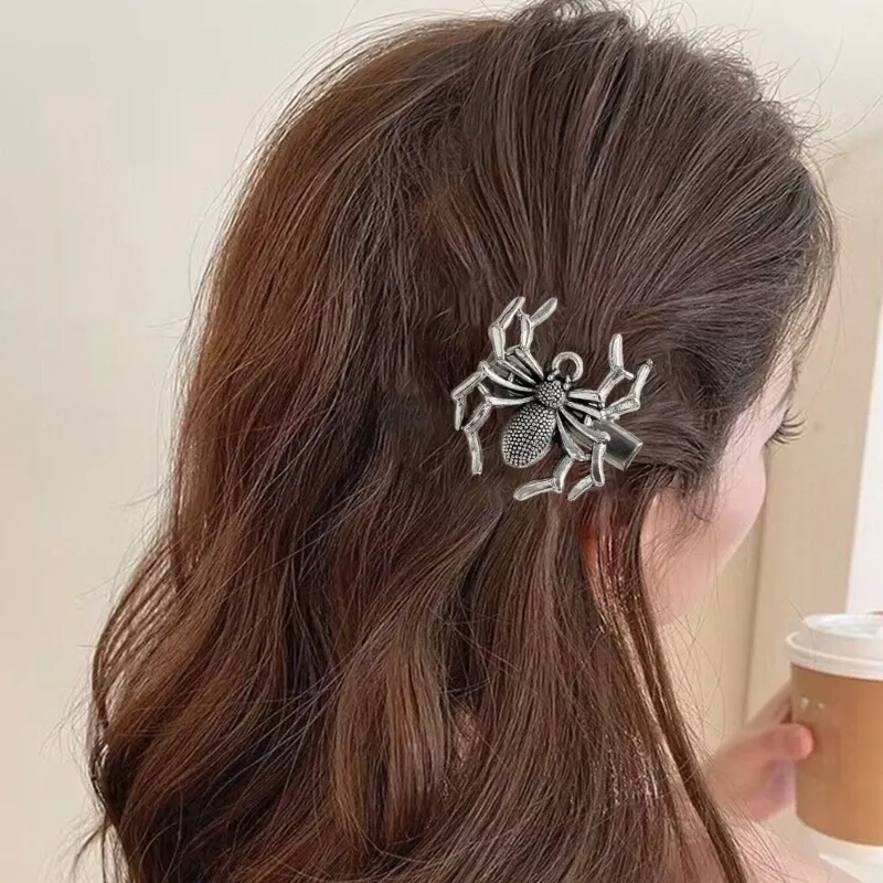 Fermaglio per capelli alla moda per donne e ragazze, con teschio in metallo, accessorio per capelli in stile gotico per feste di Halloween._voghion.com