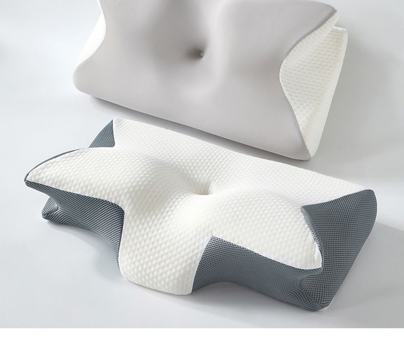 Butterfly Memory Foam Pillow For Side Sleepers – Ergonomic Neck Support Pillow With Cooling Fabric (58x36x14cm, 1-Pack)_voghion.com
