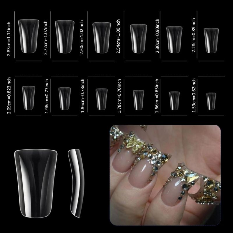 Bling Full Drill Short Duck Bill Press On Nails - 10PCS K9 AB Red Glass Rhinestones Handmade, Export To Europe & America_voghion.com