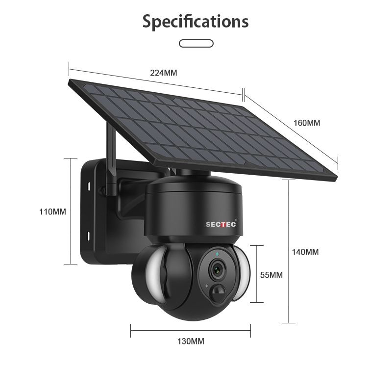 Modelo privado Tuya Smart Wireless Monitoramento WiFi Outdoor 4G Ball Machine TUYA Câmera Solar Câmera de vigilância_voghion.com