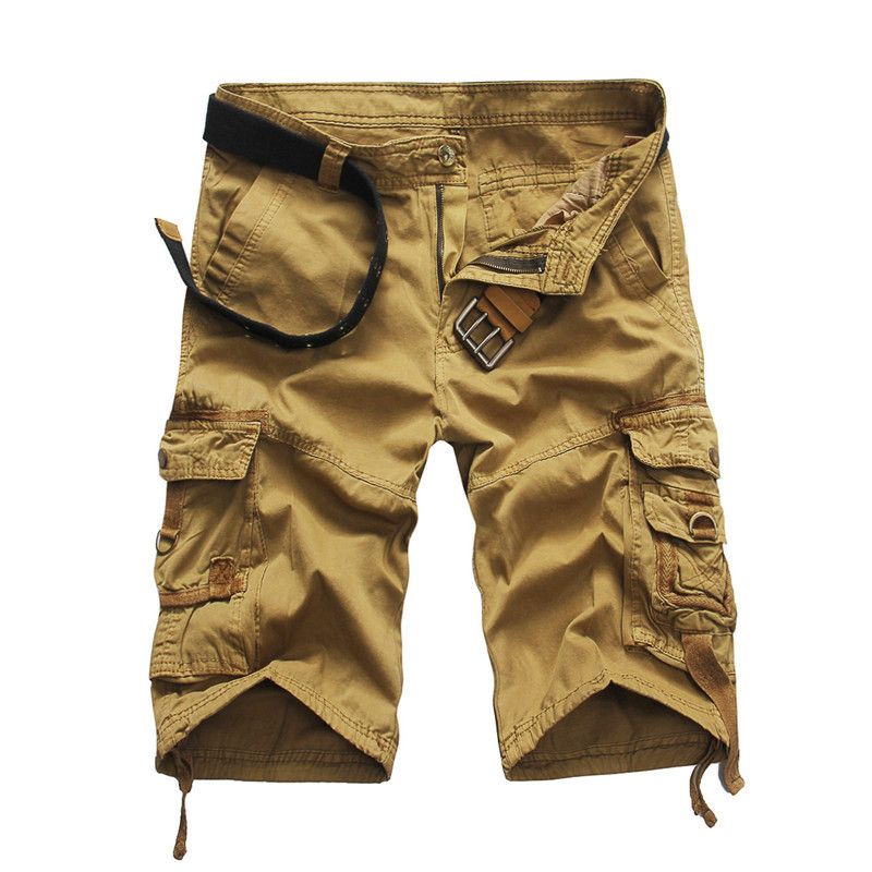 Man's clothing Summer loose casual camo cargo shorts plus size multi-pocket five-point mid-length pants_voghion.com