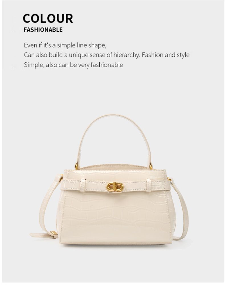 Large Size Women's High End Crocodile Pattern Lock Small Square Bag New Genuine Leather Handbag Commuter Messenger Bag_voghion.com