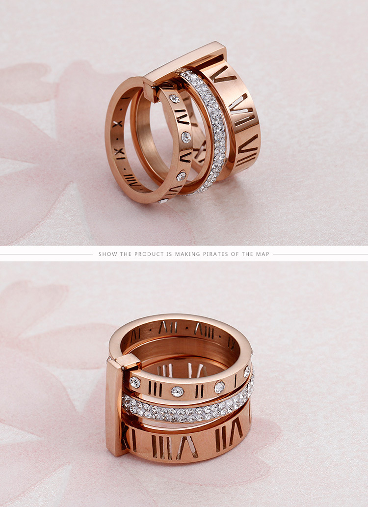 Anillo múltiple personalizado con estilo de diseñador, anillo de joyería de moda con letras romanas_voghion.com