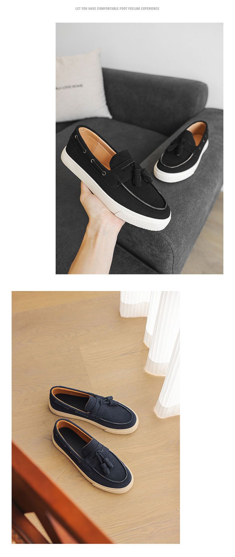 SHLIANG Männer Slip-On Loafers Kuh Wildleder Leder Freizeitschuhe Outdoor Lazy Schuhe Klassische Elegantes Fahrschuhe Mokassins Y0637_voghion.com