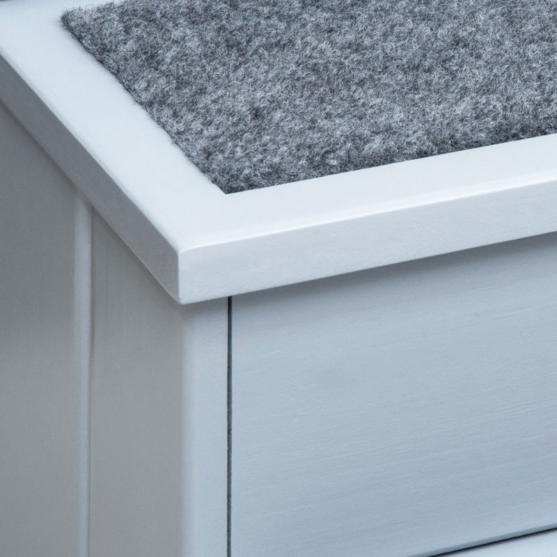 Haustiertreppe Hundetreppe Mit 3 Stufen & Teppich, Stauraum, Grau, 40,5x44,5x38 Cm Für Kleine Hunde & Katzen_voghion.com