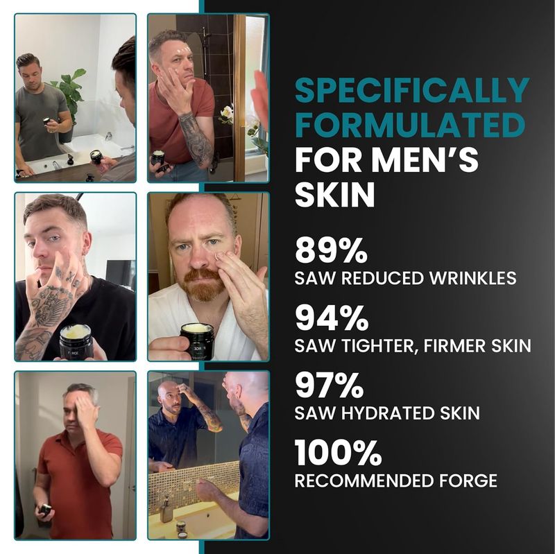 Forge Men's Wrinkle Defense Beef Tallow Balm Herren Hautpflegecreme Feuchtigkeitscreme fürs Gesicht Feuchtigkeitscreme fürs Gesicht aus Rindertalg_voghion.com