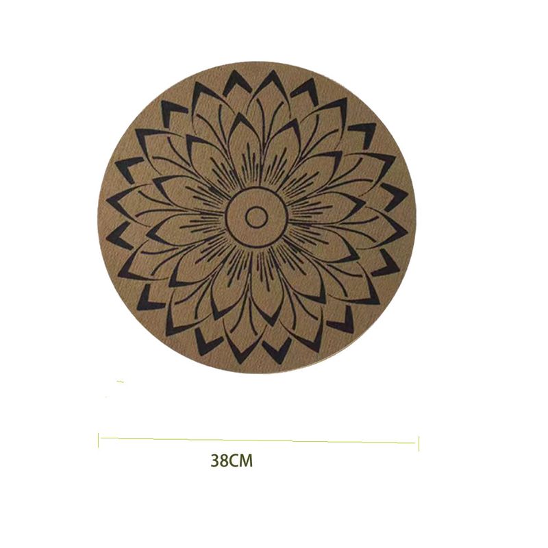 Round PVC Placemat - Waterproof & Heat-Resistant (Linen-Look For Coffee Cups/Dining Tables Hotel & Home Use Luxury Aesthetic)_voghion.com
