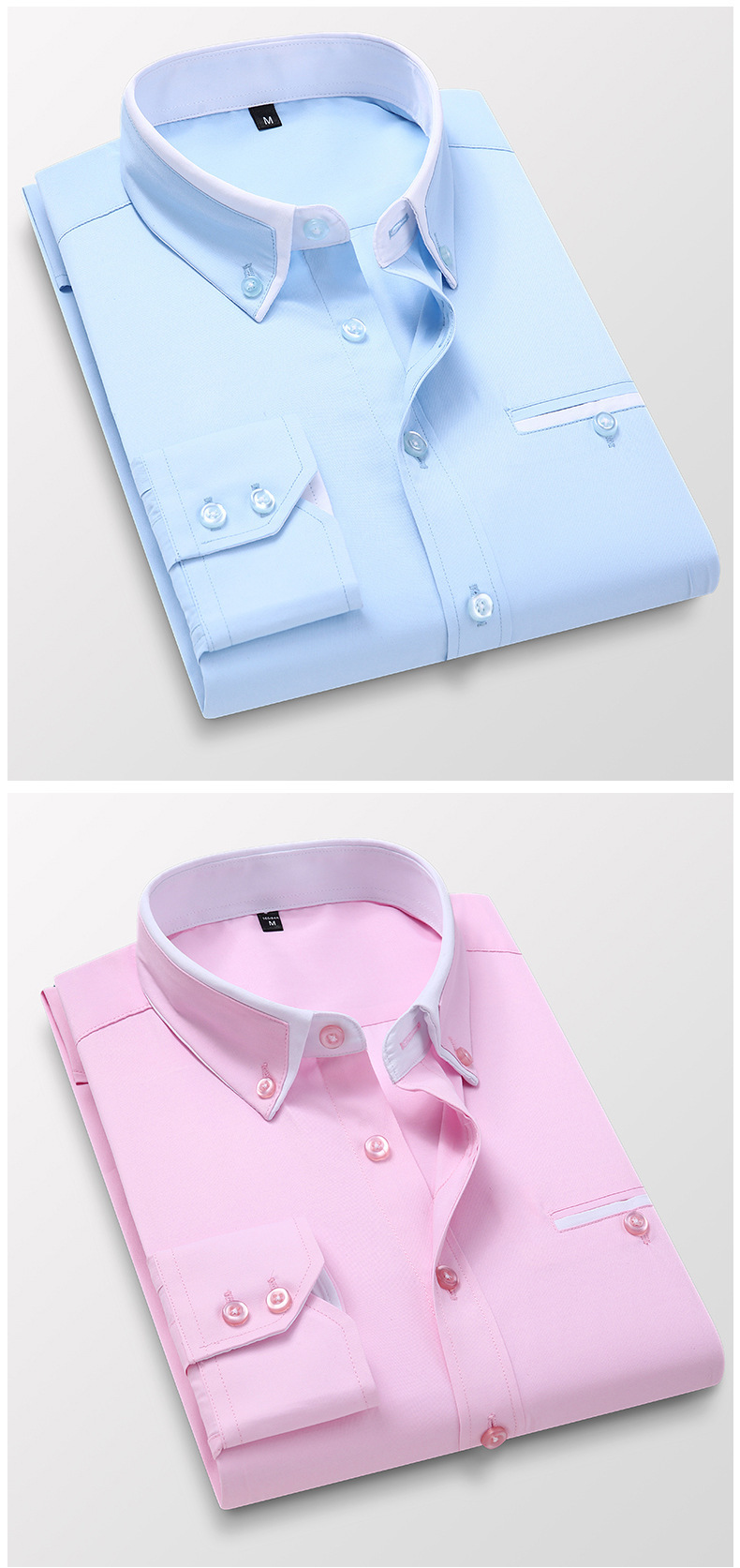 Camicia business a maniche lunghe, vestibilità slim casual casual a quadri coreani, camicia da uomo sottile non stirabile_voghion.com