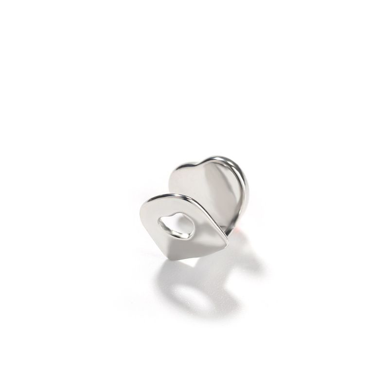 Grillz a forma di cuore Hip Hop - Argento con cristalli rossi/verdi - Gioielli unici e personalizzati, gioielli di tendenza di nicchia Hip Hop Rap avanzati_voghion.com