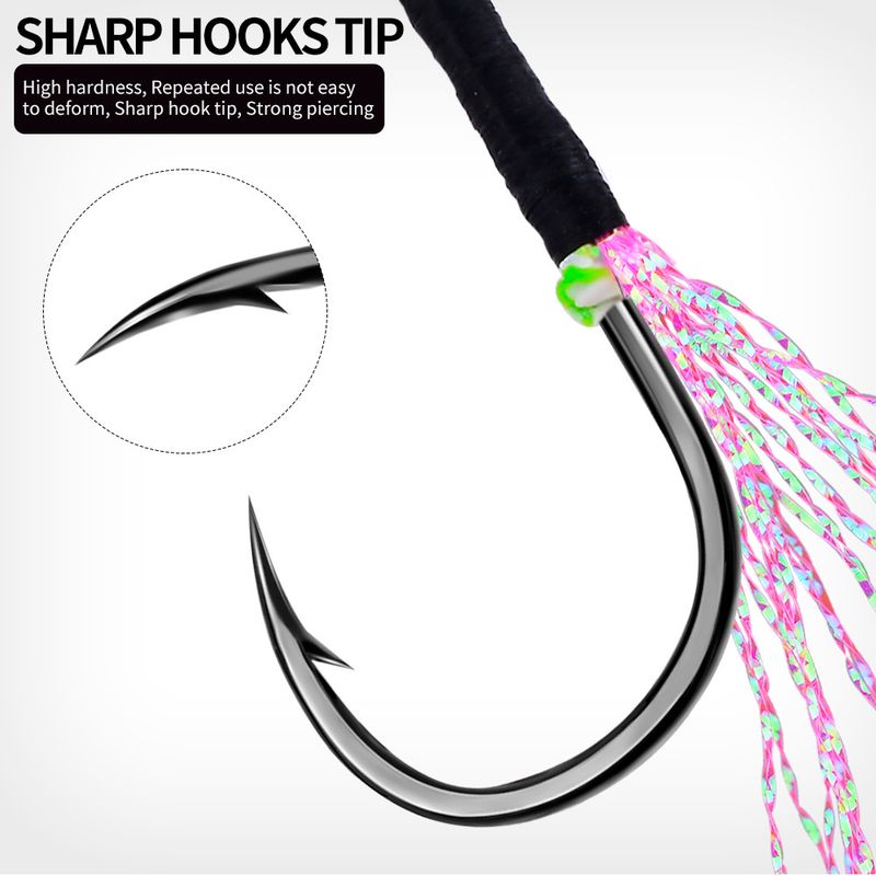 Tie Iron Plate Single Sea Boat Lure With Bright Silk Fish Hook Fishing Gear Accessories 10 Pieces/Pack_voghion.com