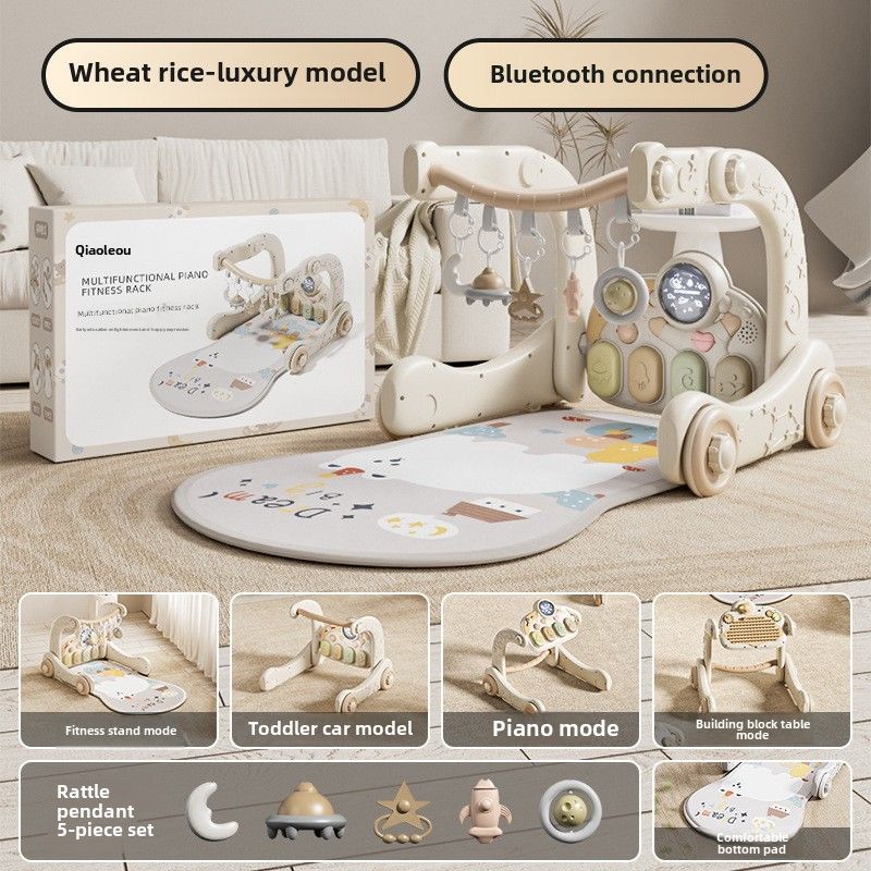 Qiao Le Bear Baby Pedal Piano Fitness Rack Walker 3 luni 6 Puzzle Educație timpurie Nou-născut Toddler Baby Toys_voghion.com