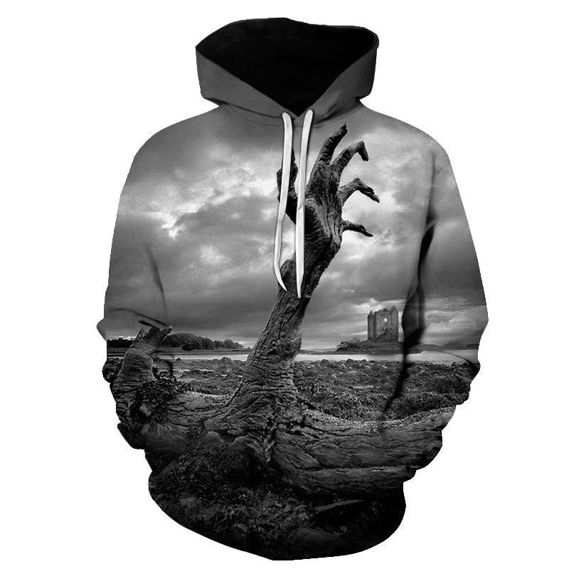 2023 Nuova collezione primavera e autunno horror Halloween Felpa con cappuccio da uomo con stampa digitale 3D_voghion.com