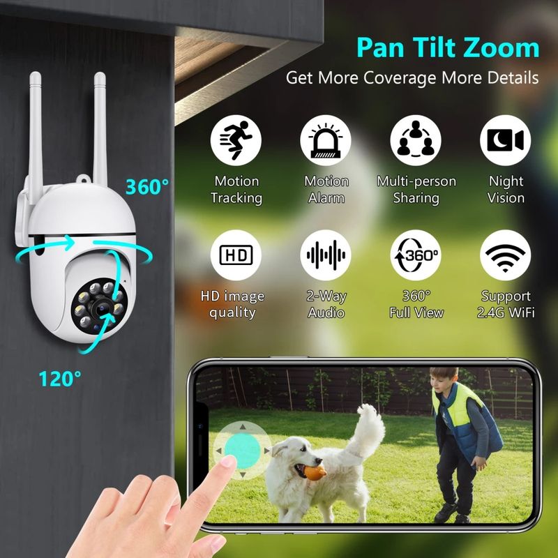 A7 1080P HD Kabellose WiFi Smart-Überwachungskamera, unterstützt Nachtsicht/Zweiwege-Audio mit 32G Speicher_voghion.com