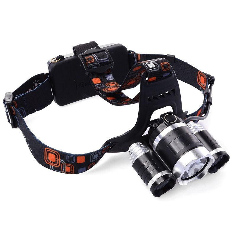 T6 LED Headlamp - 3-Light Rechargeable Head Torch With Zoom, 1000 Lumens For Night Fishing, Camping & Outdoor Activities (Adjustable, Hands-Free)_voghion.com