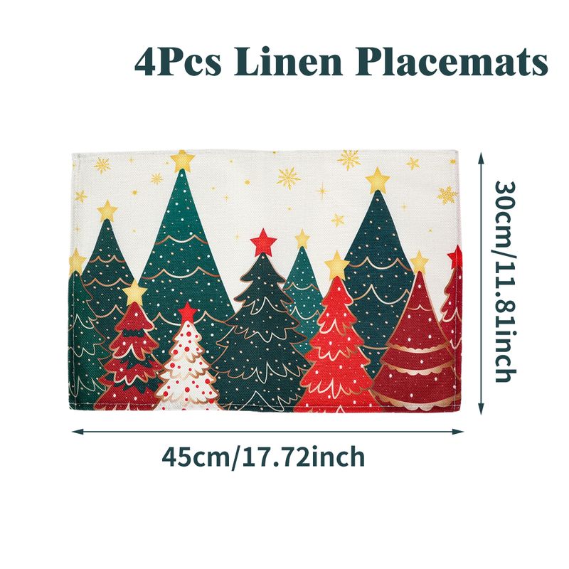 4 stuks kerst linnen placemats vrolijke kerstdecoratie voor thuis 2025 tafelmat kerstversiering navidad natal nieuwjaarscadeau 2026_voghion.com