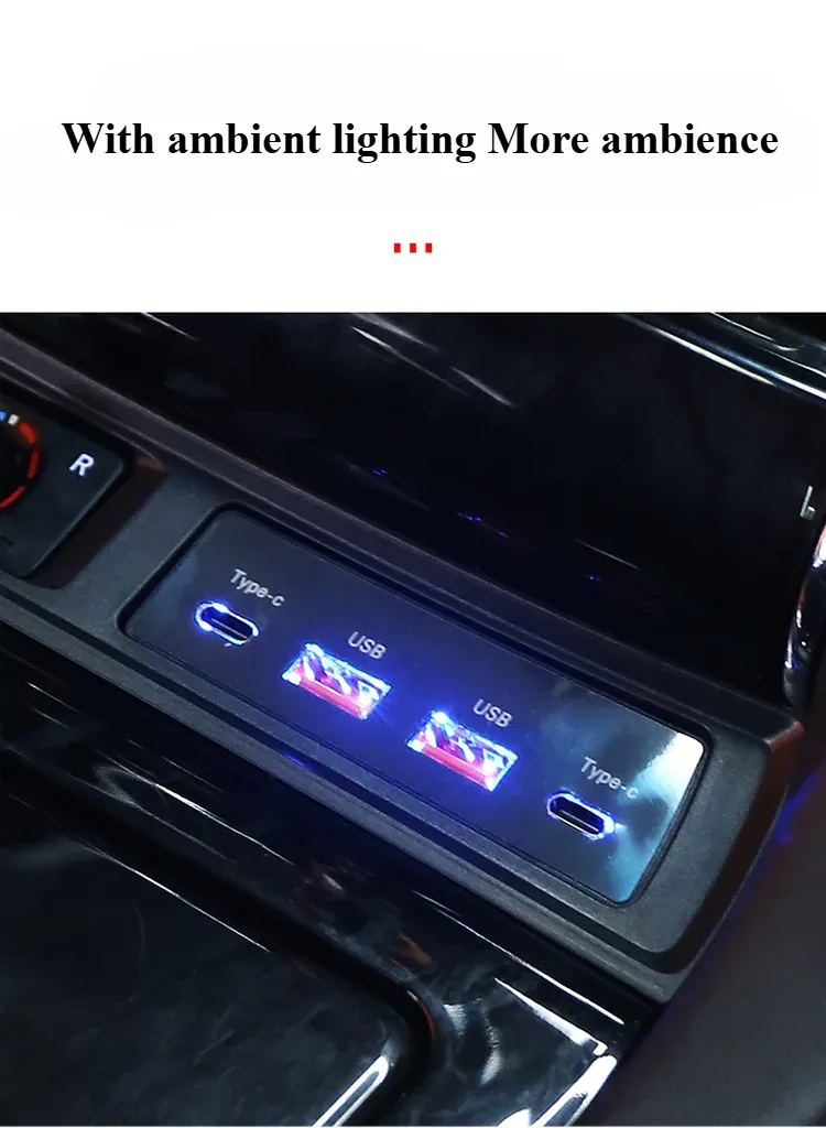 Pour Toyota Alphard/Vellfire 30S Hub USB/PD Charge rapide Multi-Port Panneau central Prise allume-cigare Adaptateur secteur_voghion.com