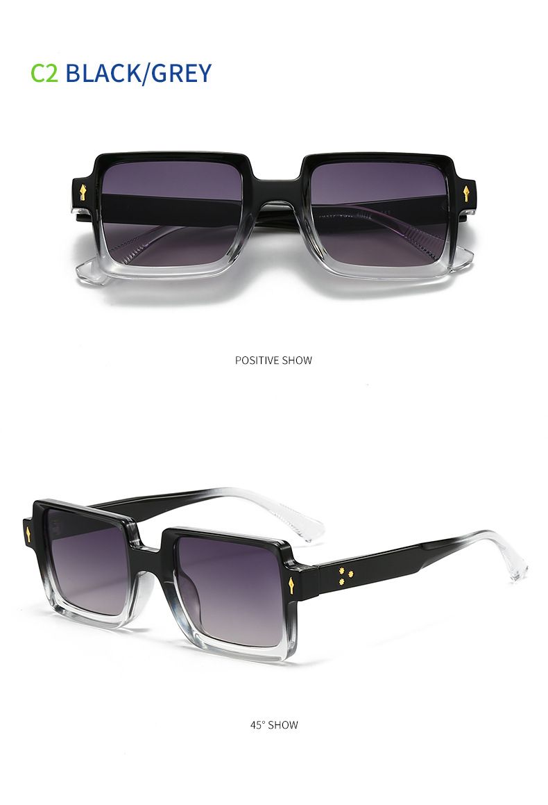 Women's Glasses Heao's New Original Rivet Personality Square Frame Splicing Color Sunglasses Fashion Catwalk Versatile Sunglasses_voghion.com