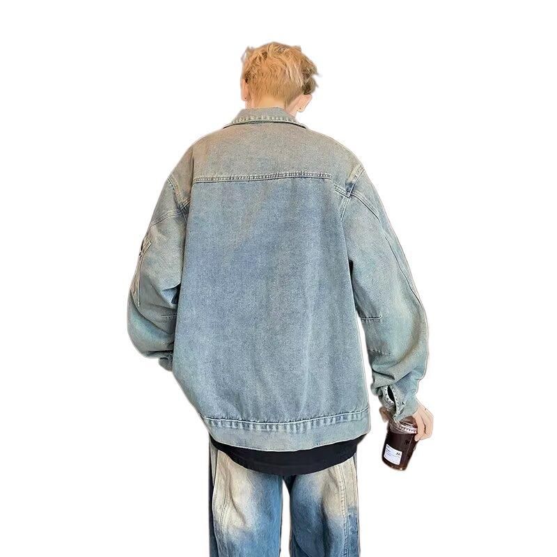 Giacca in denim American High Street per uomo in stile primaverile e autunnale_voghion.com